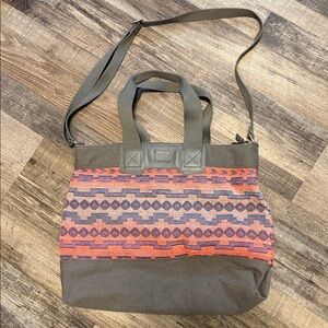 Toms Naturalist Mixed Ikat Print Tote bag pink grey